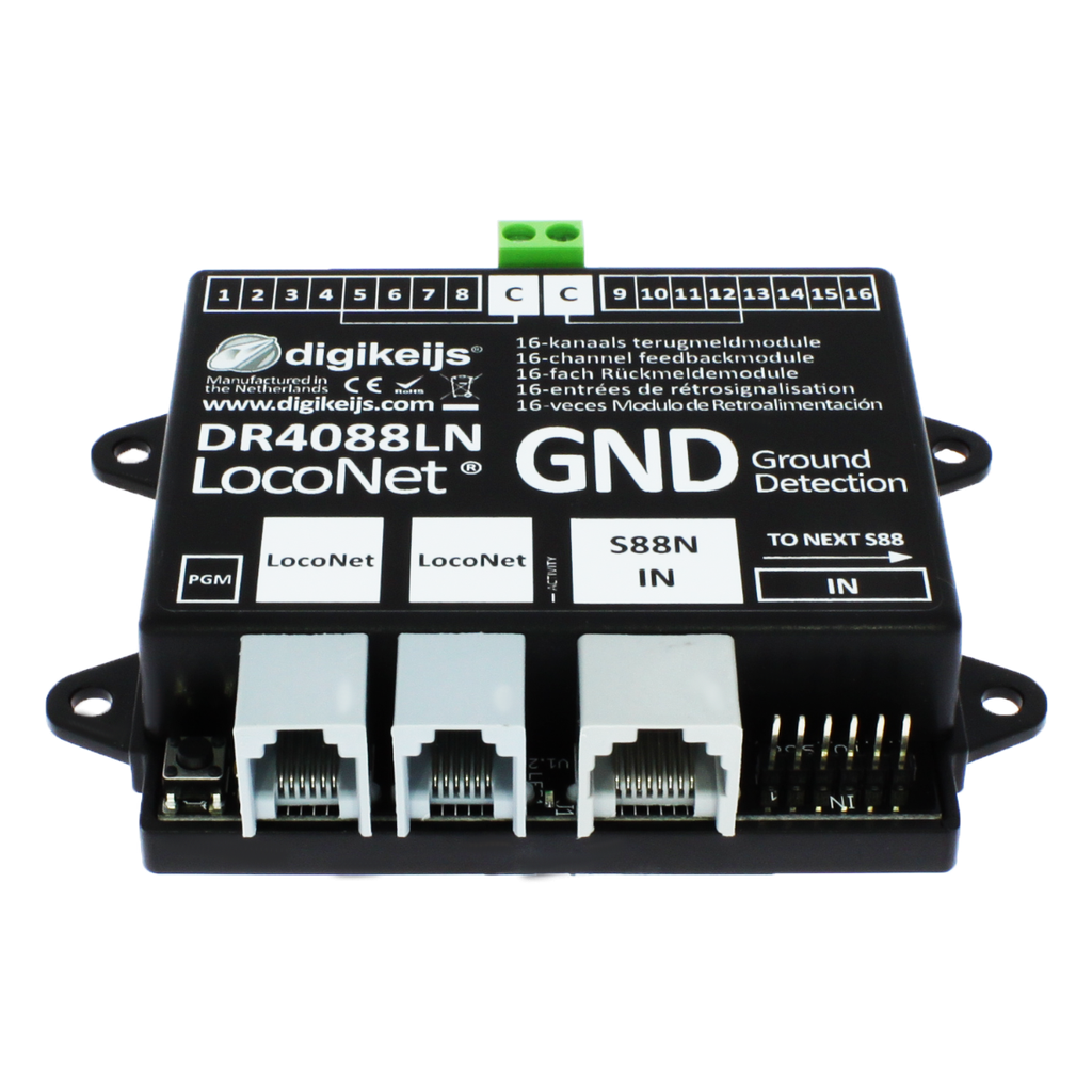 Digikeijs DR4088LN-GND - (3R) 16-kanaals S88N terugmeldmodule met LocoNet