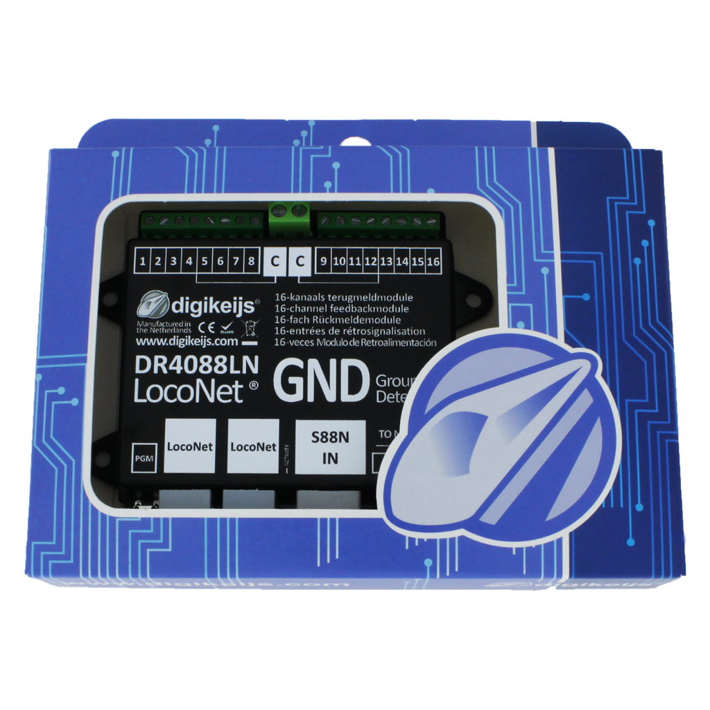 Digikeijs DR4088LN-GND - 16 channels S88N feedback module with LocoNet