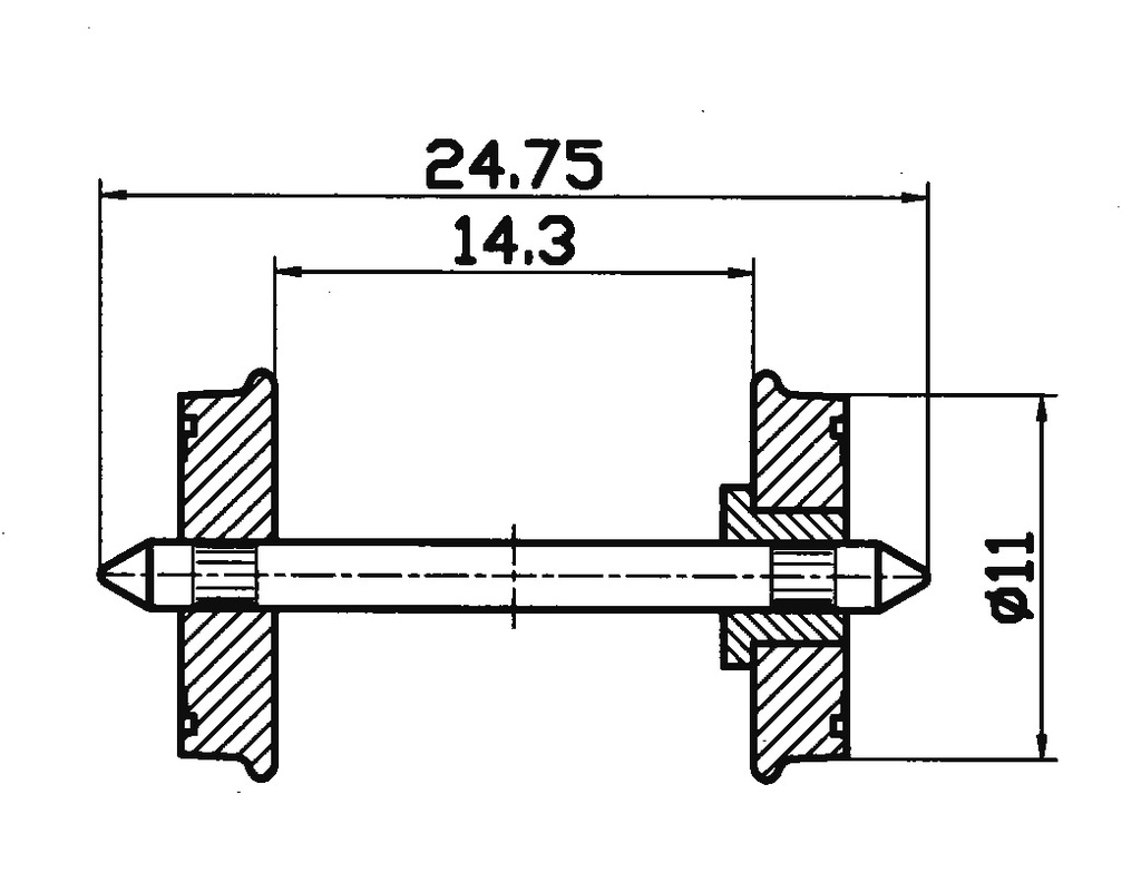 Roco 40264 - Radsatz RP25 isol. 11mm    1 P