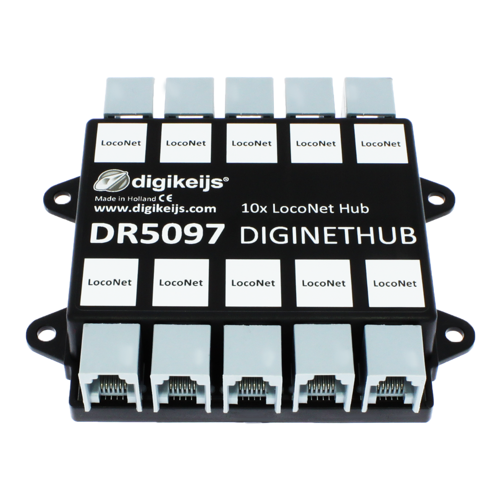 Digikeijs DR5097 - DigiNetHub, 10 voudige LocoNet hub