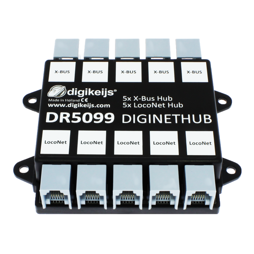 Digikeijs DR5099 - DigiNetHub, 5x LocoNet® en 5x X-BUS hub