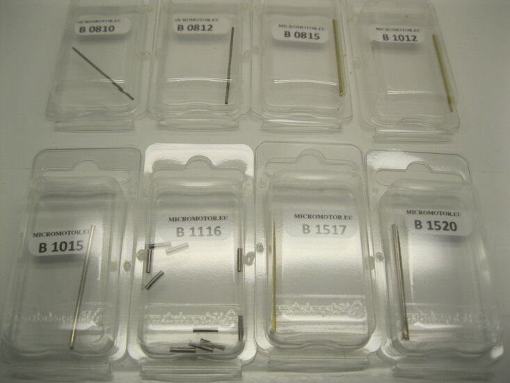 Micromotor adapter B1116 1,1 mm --> 1,6 mm x 8 mm 10 Pcs (+/- ?? mm) Steel