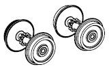 Piko ET52460-62 - NS 2000 / USATC 65-DE-19A wielstel met tandwiel en slipband (2x)