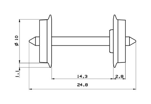 [RO.40177] Roco 40177 - DC Radsatz 10mm               