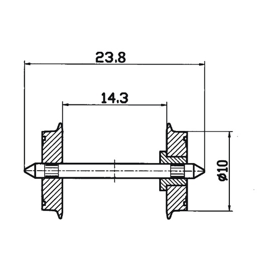 [RO.40180] Roco 40180 - DC-Radsatz 10mm KMB           