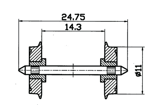 [RO.40199] Roco 40199 - Radsatz 2fachisol. 11mm    1 P