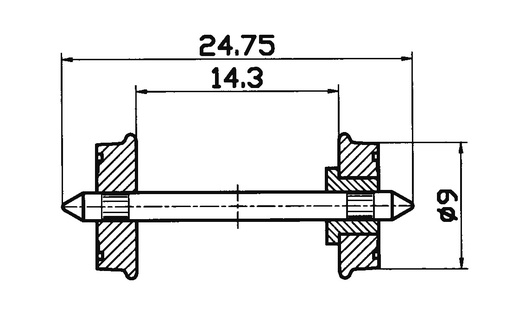 [RO.40266] Roco 40266 - Radsatz isol. RP25 9mm    1 Pa
