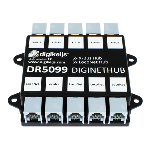 [DR5099] Digikeijs DR5099 - DigiNetHub, 5x LocoNet® en 5x X-BUS hub