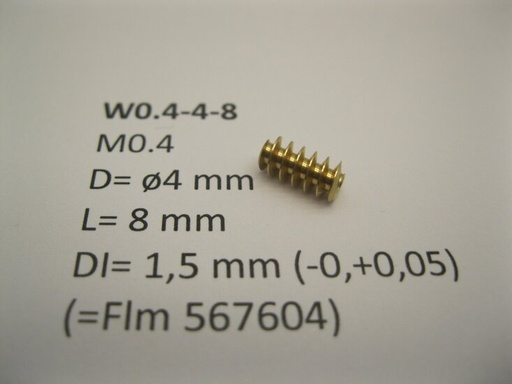 [MM.new-mic-w0.4-4-8] micromotor wormwiel Brass replacement for Fleischmann 567604