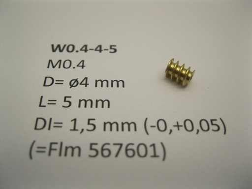 [MM.new-mic-w0.4-4-5XL] micromotor wormwiel Brass replacement for Fleischmann 567601 / Minitrix / Egger - 10 stuks