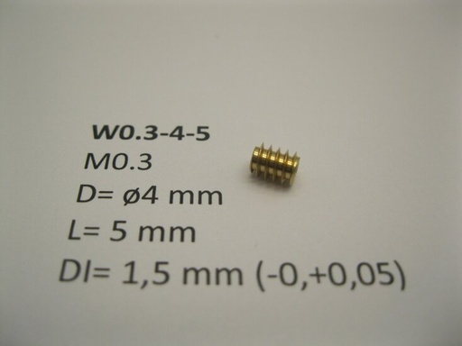 [MM.new-mic-W0.3-4-5] micromotor W0.3-4-5 M0.3 D=ø4 L=5 DI=1.5 mm (for 1.5 mm shaft!)