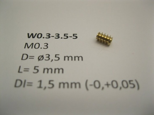 [MM.new-mic-W0.3-3.5-5] micromotor W0.3-3.5-5 M0.3 D=ø3.5 L=5 DI=1.5 mm (for 1.5 mm shaft!)