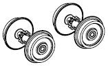 [EPI.ET52460-61] Piko ET52460-61 - NS 2000 / USATC 65-DE-19A wielstel met tandwiel (2x)